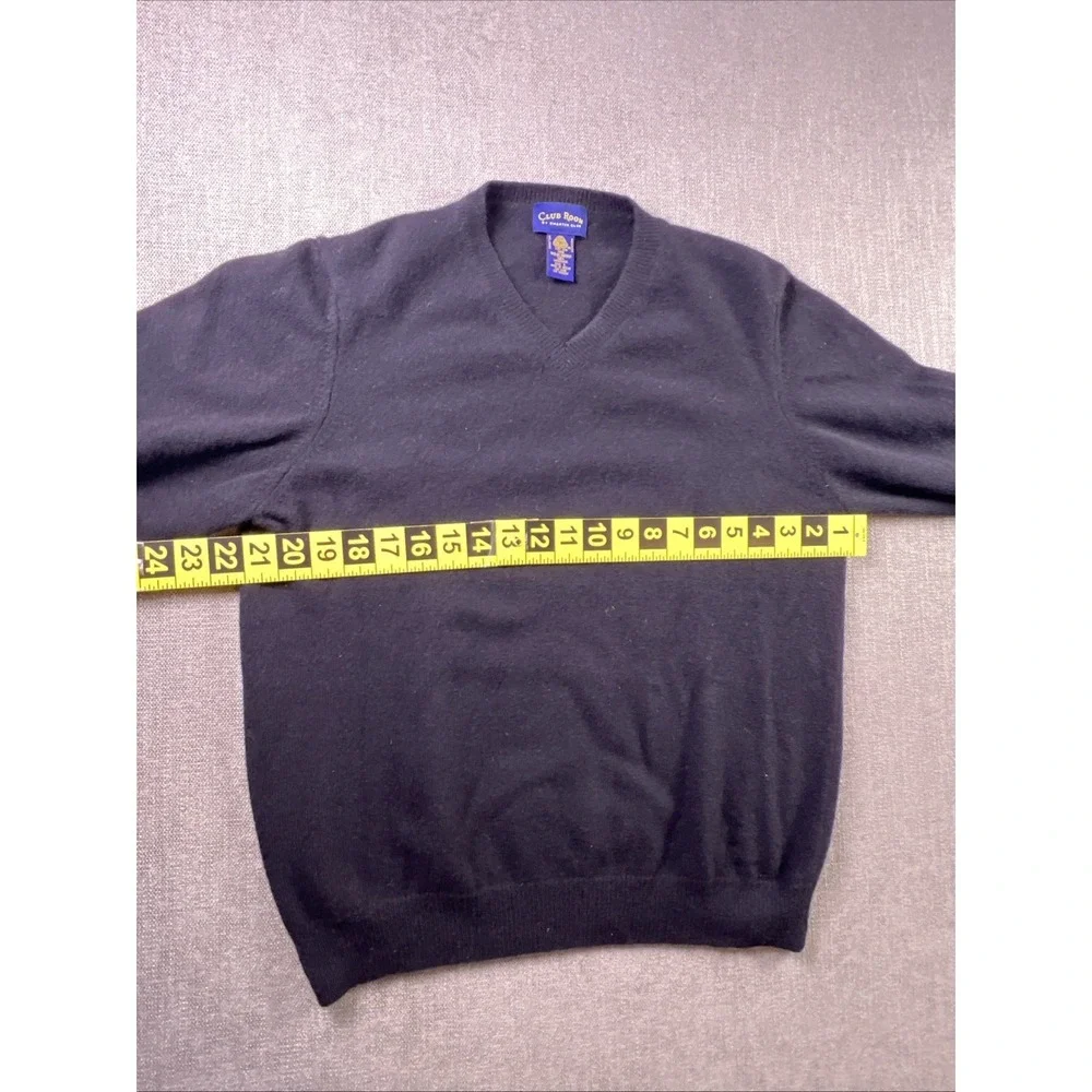 Club Room Lambswool Sweater Men L‎ Black V Neck Dad Teacher Casual Preppy